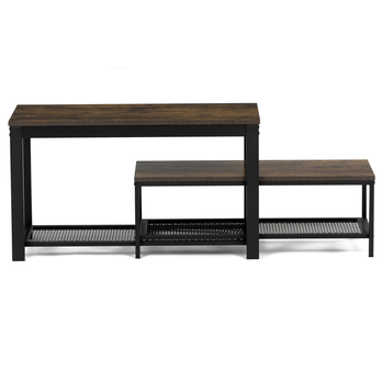 Lavica na topánky ELON čierna/staré drevo 5