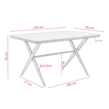 Jedálenský stôl ELORCA dub artisan/čierna 5