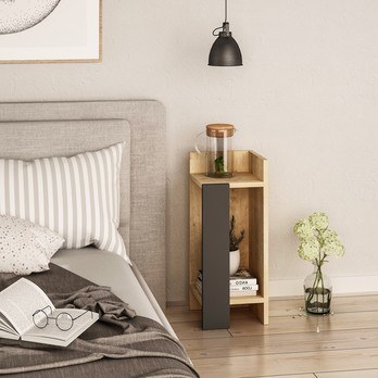 Nočný stolík ELOS dub/antracit, pravé vyhotovenie 1