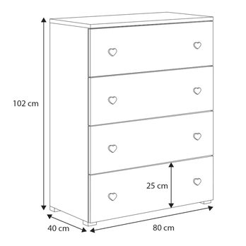 Komoda ELSA biela/sivá 4