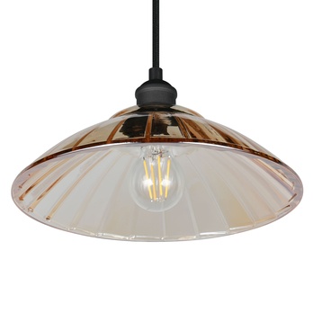 Závesné svietidlo ELUNA čierna/jantárová 2