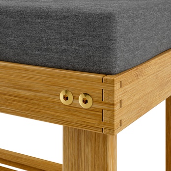 Lavica na topánky ELVATE 1 akácia/sivá, šírka 70 cm 4