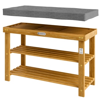 Lavica na topánky ELVATE 2 akácia/sivá, šírka 90 cm 3