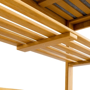 Lavica na topánky ELVATE 2 akácia/sivá, šírka 90 cm 5