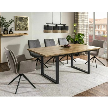 Jedálenský stôl EMBIRTU dub artisan/čierna 1