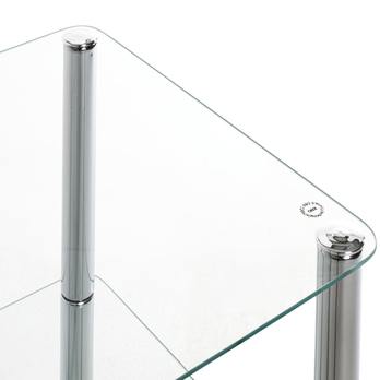 Prístavný stolík EMDEN sklo/chróm, štvorec 2