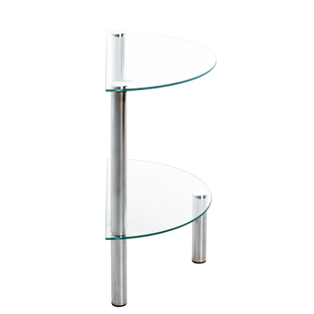 Prístavný stolík EMDEN sklo/chróm, polkruh 3