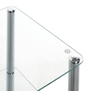 Regál EMDEN sklo/chróm, výška 77 cm 1