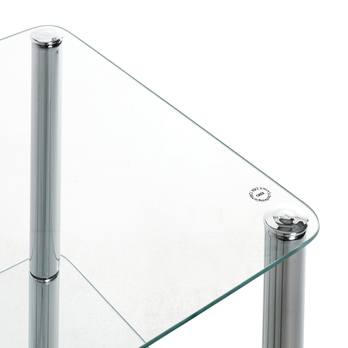 Regál EMDEN sklo/chróm, výška 107 cm 2