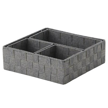 Sada úložných boxov EMMELINE sivá, sada 4 ks 2