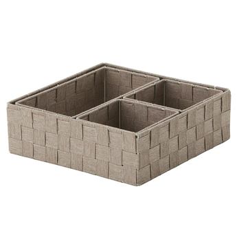 Sada úložných boxov EMMELINE hnedá, sada 4 ks 2