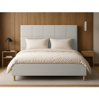 Posteľ s roštom EMMI 1 svetlosivá, 160x200 cm 1