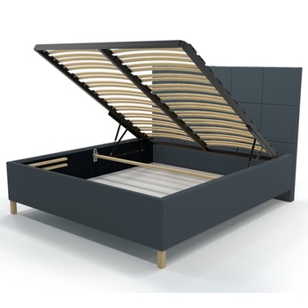 Posteľ s roštom EMMI 1 tmavosivá, 140x200 cm 2