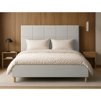 Posteľ s roštom EMMI 2 svetlosivá, 140x200 cm 1