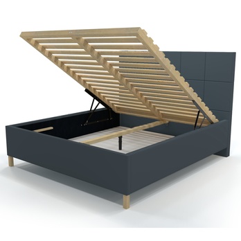 Posteľ s roštom EMMI 2 tmavosivá, 140x200 cm 2