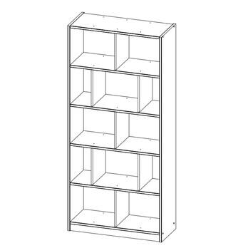 Regál EMPOLI dub sanremo/grafit, šírka 90 cm 1