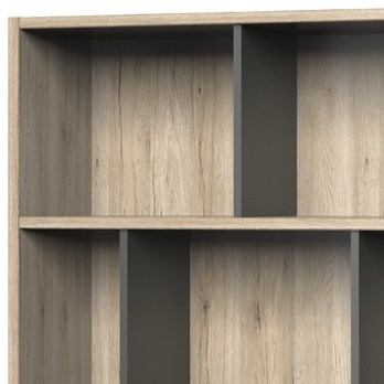 Regál EMPOLI dub sanremo/grafit, šírka 90 cm 2