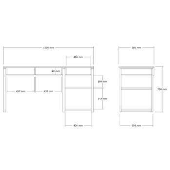 Písací stôl EMRO dub/čierna 7