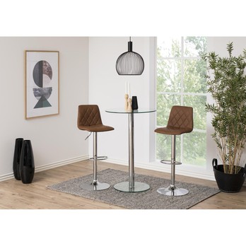 Barová stolička EMU hnedá/chróm 1