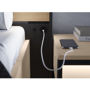 Posteľ ENNA piesková/čierna, 160x200 cm 4