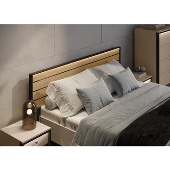 Posteľ ENNA piesková/čierna, 160x200 cm 1