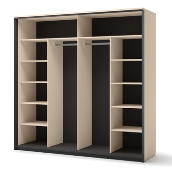 Šatníková skriňa ENNA piesková/čierna, šírka 220 cm 3