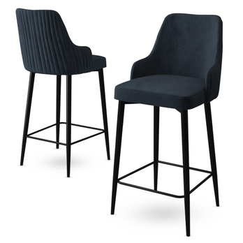 Barová stolička ENOX antracitová/čierna, sada 2 ks 1