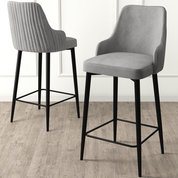 Barová stolička ENOX sivá/čierna, sada 2 ks 1