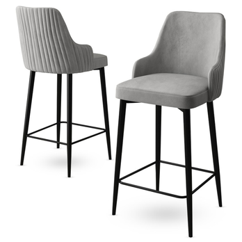 Barová stolička ENOX sivá/čierna, sada 2 ks 2