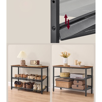 Regál na topánky ENTRY 2 hnedá/čierna 3