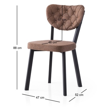 Jedálenská stolička ENZO hnedá/čierna, sada 2 ks 3