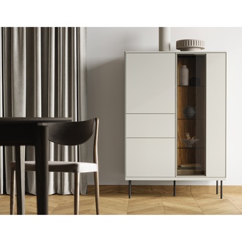 Vitrína EPIRO EP-02 kašmírová/dub tmavý 1