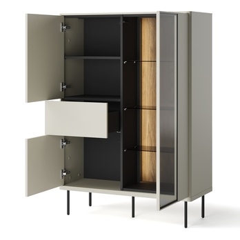 Vitrína EPIRO EP-02 kašmírová/dub tmavý 3