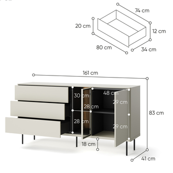 Komoda EPIRO EP-04 kašmírová/dub tmavý 5