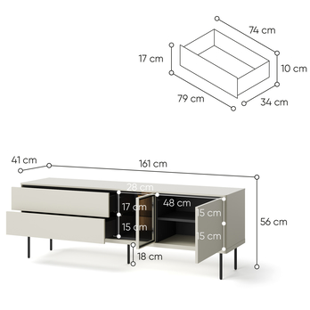 TV stolík EPIRO EP-06 kašmírová/dub tmavý 4