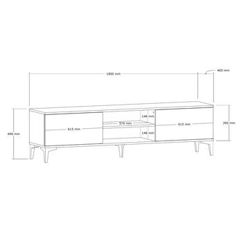 TV komoda EREM orech/čierna 5