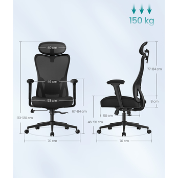 Kancelárska stolička ERGO čierna 6