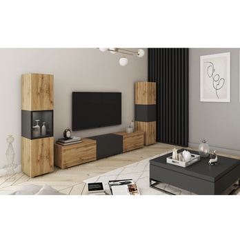 Obývacia stena ERLING III dub wotan/čierna 1