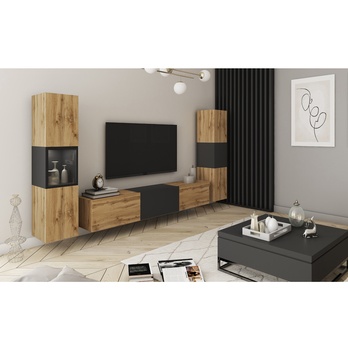 Obývacia stena ERLING III dub wotan/čierna 3