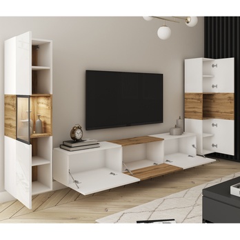 Obývacia stena ERLING III biela/dub wotan 2