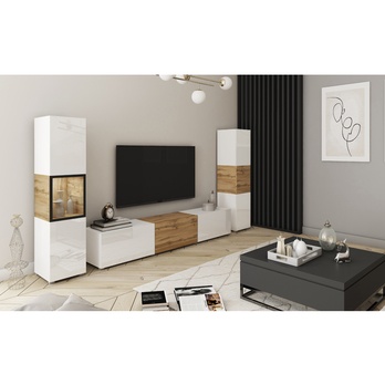 Obývacia stena ERLING III biela/dub wotan 1