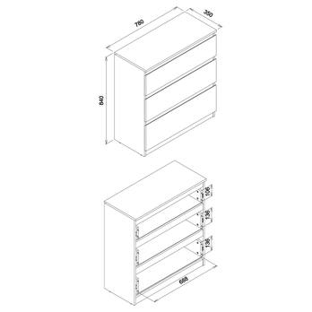 Komoda ERNIE RM02 dub evoke/biela 9