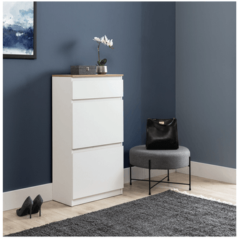 Skrinka na topánky ERNIE RM11 biela/dub evoke 1