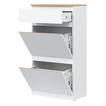 Skrinka na topánky ERNIE RM11 biela/dub evoke 3