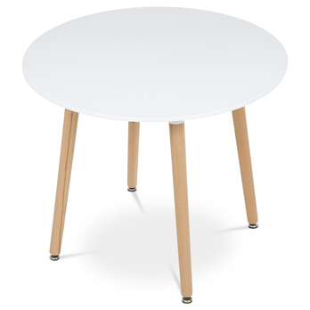 Jedálenský stôl ERVIN prírodná/biela, priemer 90 cm 1