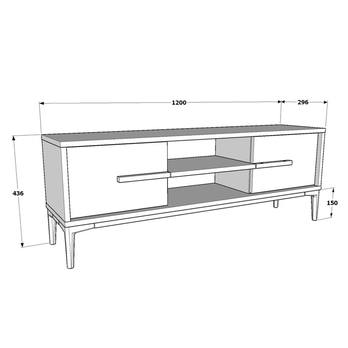 TV komoda ESLEM biela/orech 4