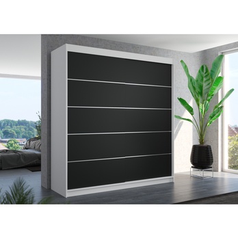 Šatníková skriňa ESMA biela/čierna 1