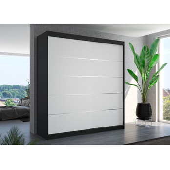 Šatníková skriňa ESMA čierna/biela 1