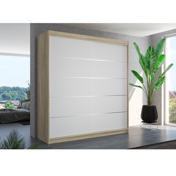 Šatníková skriňa ESMA dub sonoma/biela 1