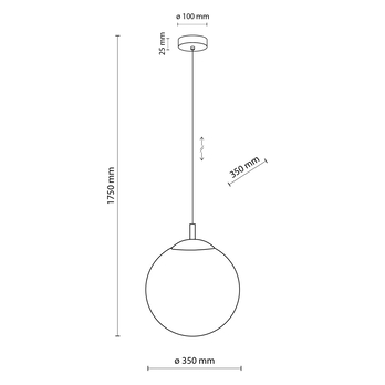Závesné svietidlo ESMÉ biela/čierna, priemer 35 cm 5